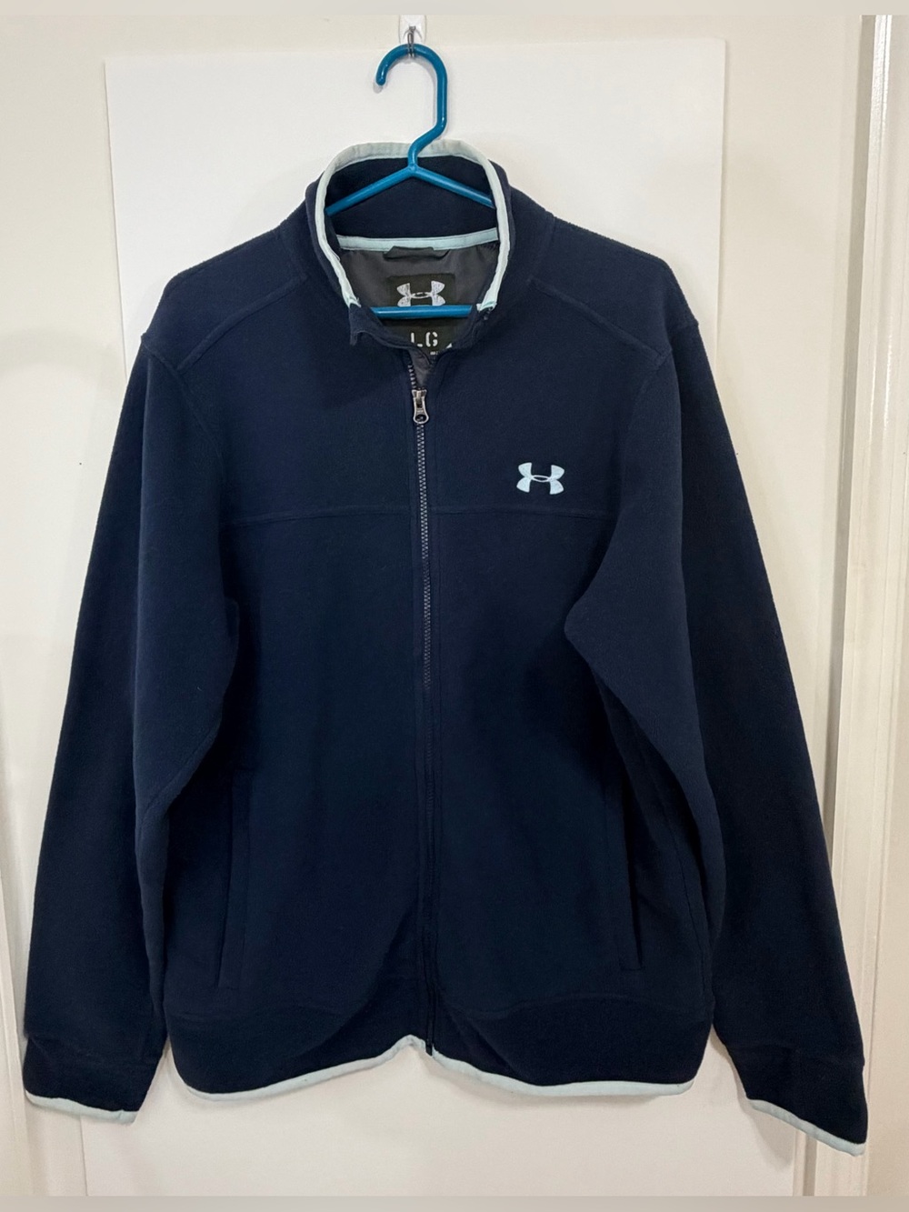 Under Armour Men's ColdGear Full-Zip Fleece Jacket Navy Blue Large